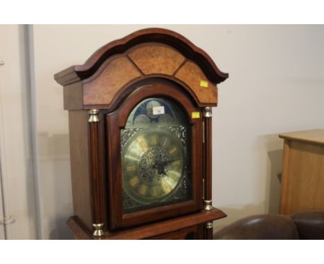 Bentima modern mahogany effect longcase clock, height 182 cm, width 45 cm, depth 23 cm