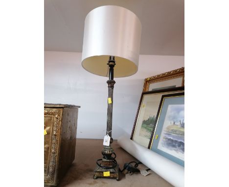 Column table lamp with shade 