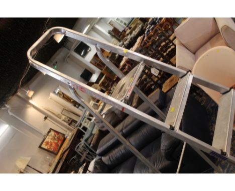 A set of aluminium step ladders 