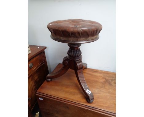 Victorian Mahogany adjustable tripod piano stool               