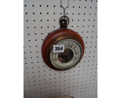 Oak cased Edwardian circular barometer                