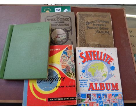 5 Assorted Edwardian and later stamp albums inc. British Commonwealth and World         