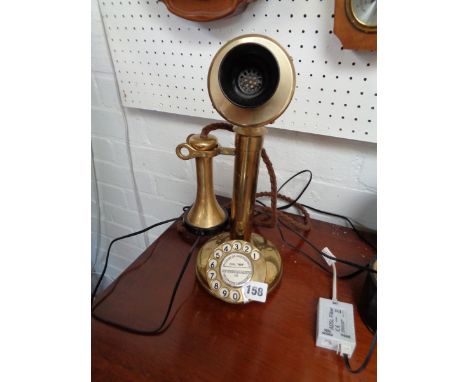 Vintage Brass stick telephone with modern fittings              