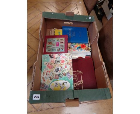 Box of assorted Commonwealth and world Stamp albums inc. Britannia Album, The improved Stamp Album etc.     