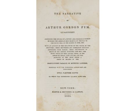 Poe (Edgar Allan) The Narrative of Arthur Gordon Pym of Nantucket, first edition, 2pp. advertisements at front, 12pp. adverti