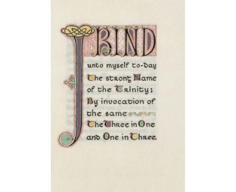 Calligraphic Manuscript.- Ibbs (Edith Annie, calligrapher and artist, 1863-1937) The Breastplate of St Patrick, calligraphic 