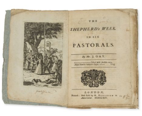 Gay (John) The Shepherd's Week. In Six Pastorals, ?fourth edition, 7 etched plates by Louis du Guernier, old faint ink inscri