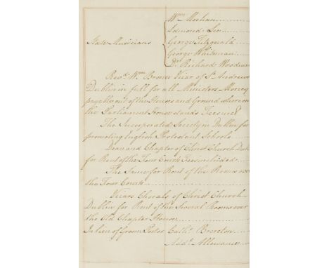 Ireland.- An Establishment or List containing all Payments to be made for Our Civil List Affairs for Our Kingdom  of Ireland.