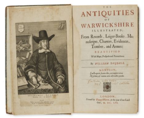 Warwickshire.- Dugdale (Sir William) The Antiquities of Warwickshire, first edition, presentation copy from author with ink i