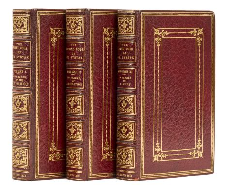 [Combe (William)] [The Three Tours of Doctor Syntax], 3 vol., miniature edition, vol.1 & 3 with engraved titles with hand-col