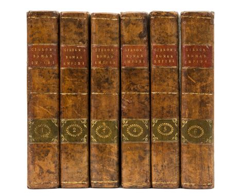 Gibbon (Edward) The History of the Decline and Fall of the Roman Empire, 6 vol., engraved portrait and 3 folding maps, contem