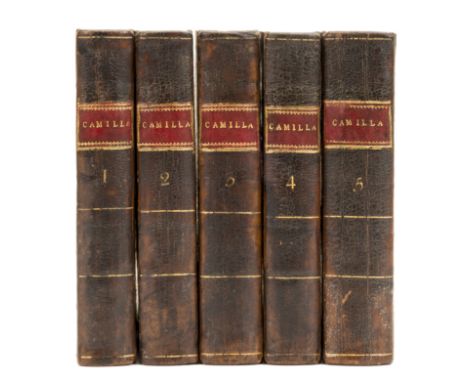 [Burney (Frances)] Camilla: or, A Picture of Youth, 5 vol., first edition, vol.1 with list of subscribers, and advertisement 