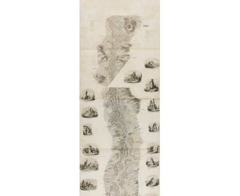 Germany.- Grueber (Bernhard) Panorama of the Danube, engraved panorama c.5000 x 370mm., light foxing, folding concertina-styl