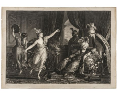 Middle East.- Bounieu (Michel Honoré, 1740-1814) L'Odalisque, or L'Amusement du Sultan, mezzotint, on thick laid paper withou