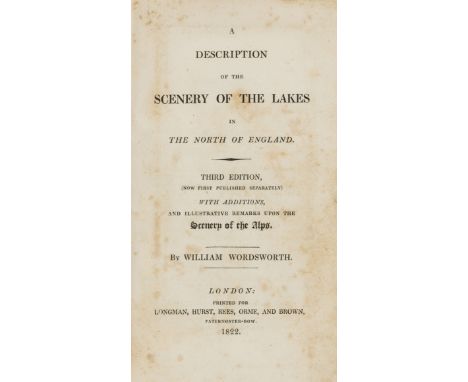 Wordsworth (William) A Description of the Scenery of the Lakes, Third Edition, first separate edition, folding engraved map (