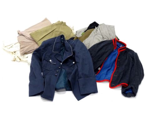 Miscellaneous vintage clothing, to include jackets, linen shirts, jodhpurs, trousers, etc, some bearing the label for a Moham