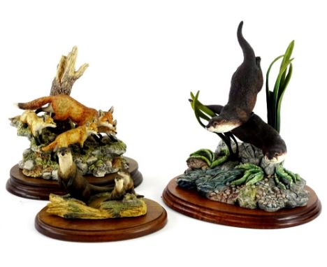 A Border Fine Arts figure group Ebb and Flow, limited edition number 394 of 2500, another figure group involving a fox and he