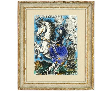 AFTER PABLO PICASSO, Woman on Horseback, off set lithograph, suite: Toros, 37.5cm x 27cm, French vintage frame. 