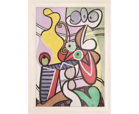 PABLO PICASSO, 'Still life on pedestal', Giclee, 69cm x 49cm, framed. 