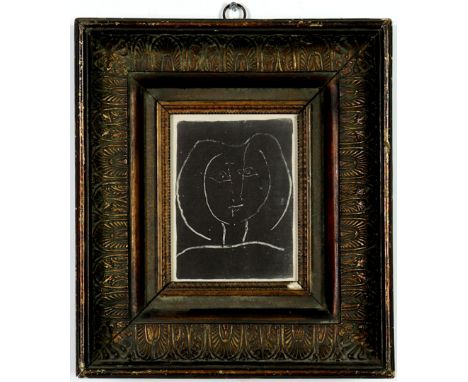 AFTER PABLO PICASSO, Portrait of a Girls head collotype, 16cm x 13cm, French vintage frame. 