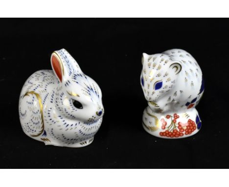 ROYAL CROWN DERBY; two paperweights, 'Derby Doormouse' and 'Buddy', both for the Royal Crown Derby Collectors' Guild, both fi