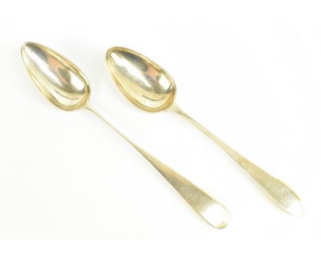 A Scottish Provincial silver spoon with engraved initials 'JRS' to terminal, the reverse with maker's mark 'I.P.', and indist