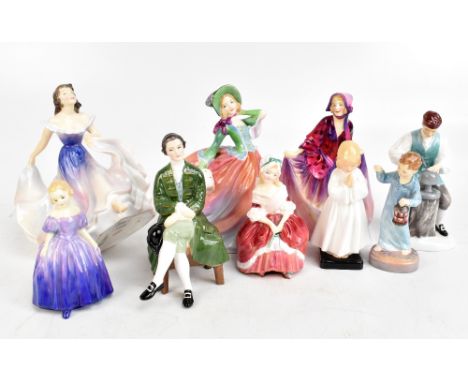 ROYAL DOULTON; nine figures&nbsp;including HN2230 'A Gypsy Dance', HN2208 'The Silversmith of Williamsberg', HN2227 'A Gentle