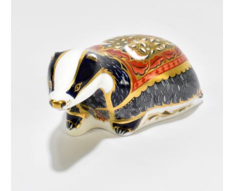 ROYAL CROWN DERBY; 'Moonlight Badger' paperweight produced exclusively for the Royal Crown Derby Collectors' Guild, first qua