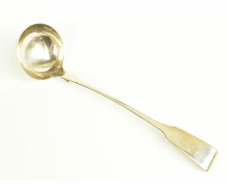 JOHN SUMMERS OF GREENOCK; a 19th century Scottish Provincial silver Fiddle pattern toddy ladle with 'S.S.' maker's mark and f