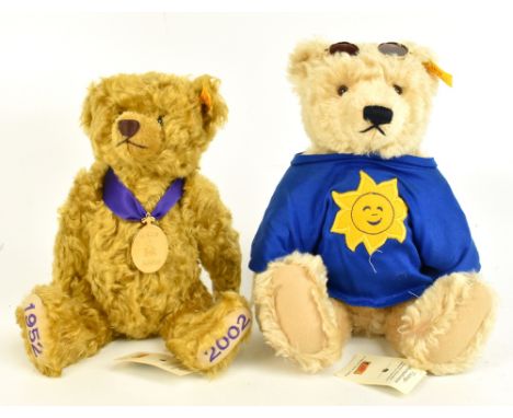 STEIFF; two modern teddy bears,&nbsp;including a growler, each fitted in canvas bags.Additional InformationGood overall condi