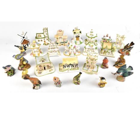 COALPORT; fifteen assorted cottages together with twelve Royal Worcester figures of birds (27).Additional InformationLight cr