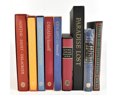 FOLIO SOCIETY; A collection of nine books comprising; GOETHE (J) FAUST; CEZANNE BY HIMSELF; THE QUEEN OF HEAVEN; DEGAS BY HIM