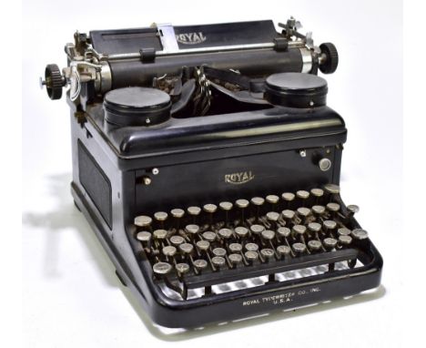 ROYAL; a vintage black typewriter.