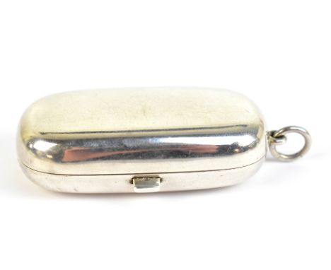 DENNISON WATCH CASE CO; a George V hallmarked silver double sovereign case with loop attachment, Birmingham 1912, length 5.5c