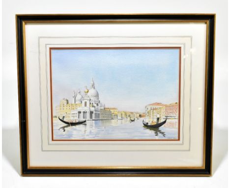LAURENCE T PEACE; watercolour, ‘Ponta della Dogana and the Grand Canal’  Venetian scene, signed lower right, 26.5 x 37cm, fra