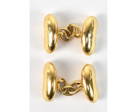 A pair of 18ct yellow gold kidney bean cufflinks, approx 10.4g.Additional InformationGeneral wear, as expected, light scratch