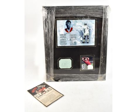 MANCHESTER UNITED INTEREST; a Duncan Edwards autograph montage, 49 x 40cm, and a United review 'Manchester United v Sheffield
