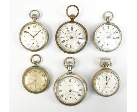 Four base metal cased pocket watches&nbsp;including an example signed Scott's Wreckin Lever example, another signed S. Smith 