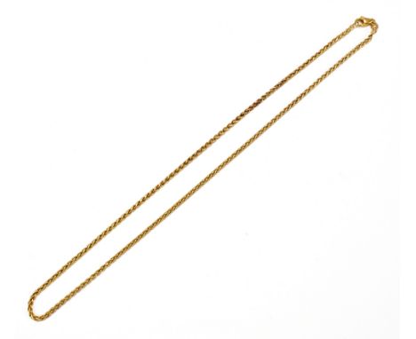 An 18ct Italian yellow gold chain, length 45cm, approx 12.5g.Additional InformationSimply stamped 'Italy 750' and with revers