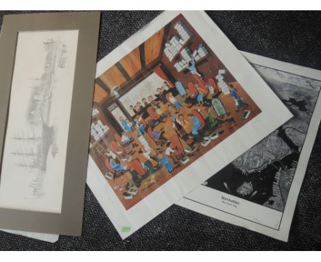 A Ltd Ed print, after Geldart. Liverpool , signed and num 192/500, 22 x 58cm, a Ltd Ed print, after Bartandy, signed and numb