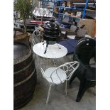 White metal decorative 3 piece garden bistro set