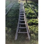 3No galvanised fruit picking ladders