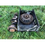 Flywheel, clutch housing and crank