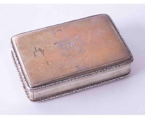 A Victorian snuff box, the inside lid with presentation inscription 1854 with regards to the St Peters Lodge further inscribe