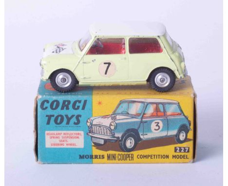 Corgi Toys 227 Morris Mini Cooper competition model, boxed.