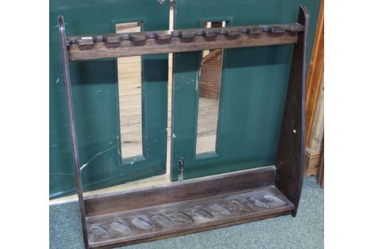 An Oak Bespoke Floor Standing Gun Rack To Hold Ten Long Arms