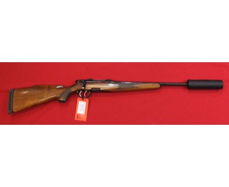 A 7.62mm x 51/.308 bolt action rifle by Mannlicher, set trigger model in overall excellent condition with moderator if requir