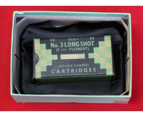 A box of Eley No.3 long shot (9mm Flobert) cartridges, this item can only be purchased by someone with a current valid shotgu