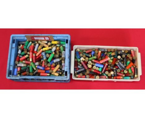 Two large boxes of various foreign cartridges, this item can only be purchased by someone with a current valid shotgun certif