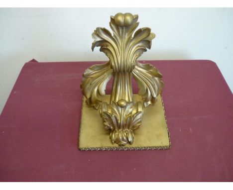 19th C gilt wood wall bracket with later shelf top 